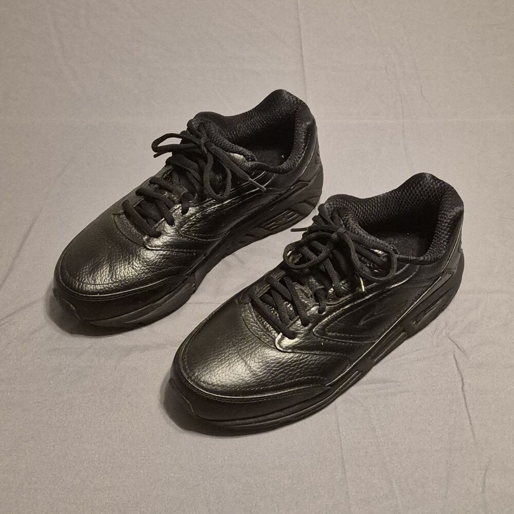 Brooks Addiction Walker Men Size 9 Wide Black Leather Shoes Sneakers 1100392E001 - Picture 2 of 6